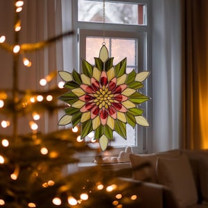 Snowflake Acrylic Suncatcher, Faux Holiday Window Hanging, Christmas Suncatcher, Winter Home Decor Gift, Frosted Window Decor