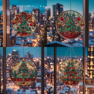 Christmas Tree Acrylic Suncatcher, Christmas Tree Window Decor, Festive Holiday Window Hanging, Christmas Suncatcher, Winter Home Decor Gift